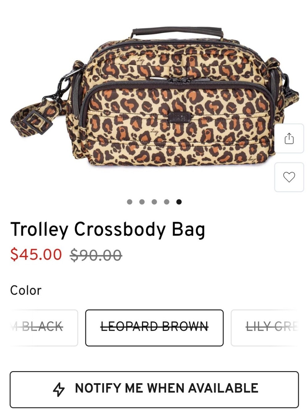 $90 Retail NWT Lug Leopard Trolley Crossbody - Rare, Sold-Out Gem! - Picture 11 of 16